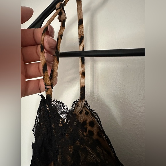ZARA Leopard Print Lace Trim Cami Top - Picture 5 of 6
